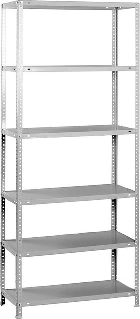 PROREGAL Schraubregal Panda Tall in Grau mit 6 verstellbaren Fachböden, H x B x T: 200 x 100 x 30 cm, Fachlast 100 kg - Bild 1