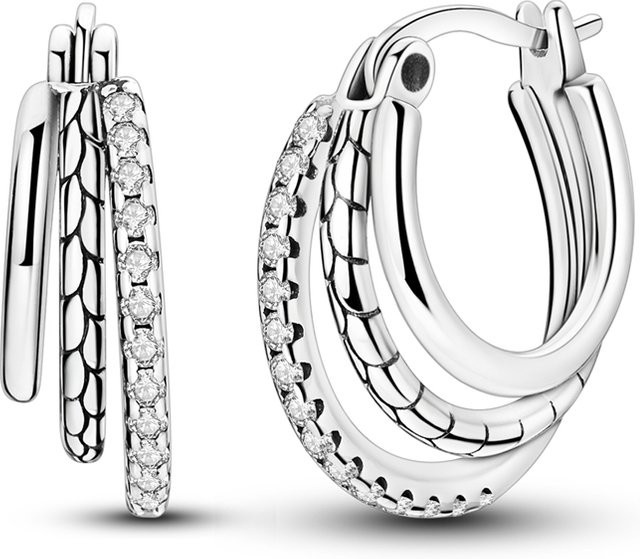 Parmuz Creolen, 925 Silber, Zirkonia, Damen - Bild 1