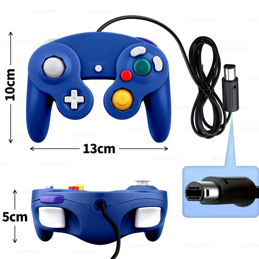 TECTINTER GC Wired Gamecube Controller in Purple für Nintendo Switch, Wii und Wii U - Bild 5