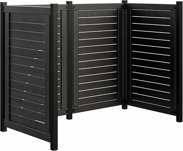 Plus Holz Mülltonnenverkleidung Lund in Schwarz, B/T/H: 165 x 85 x 124 cm - Bild 1