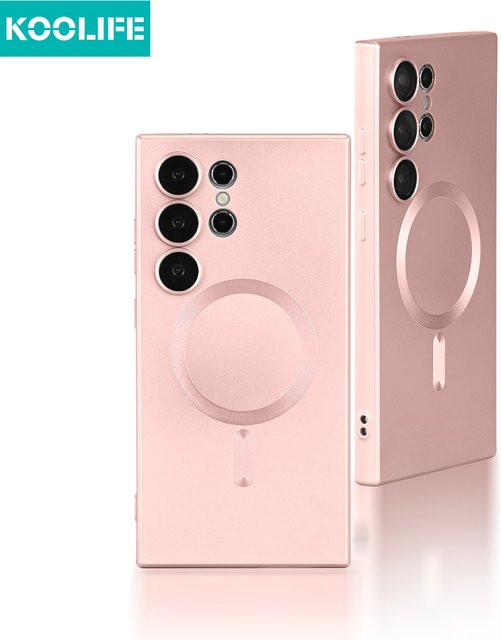 Koolife Magnetische Silikon Hülle für Samsung Galaxy S25 S24 Ultra S24 Plus S23 S22 Ultra in Blau und Pink - Bild 1