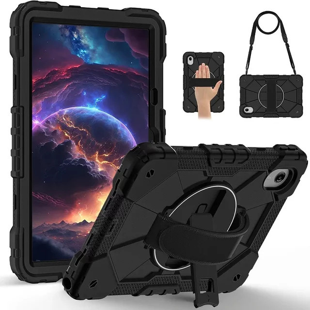 Robuste 360 Grad rotierende Schutzhülle für Lenovo Xiaoxin Pad 11 2025, Tab One 8.7 K9 TB305FU und Tab M11 Idea Tab 11 Zoll mit Handschlaufe in Blau oder Schwarz - Bild 1