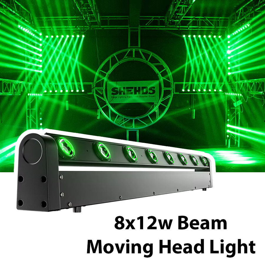SHEHDS LED Bar Beam Moving Head Light RGBW, 8x12W, Schwarz - Bild 1