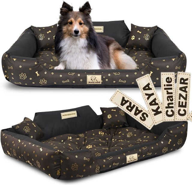 KINGDOG Hundebett Sofa wetterfest und wasserdicht in Dunkelbraun - Bild 1