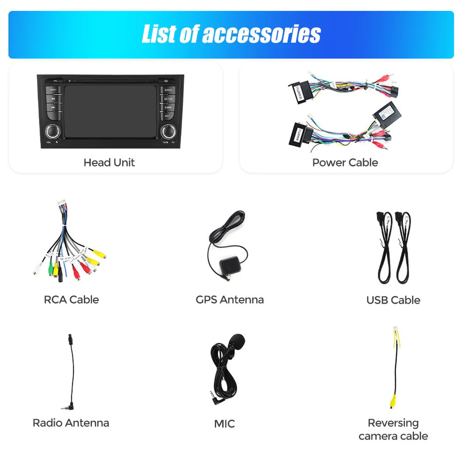 NAVIFANS Android 15 Autoradio mit 64G Speicher für Audi A6 S6 RS6 Allroad C5 1997-2004 in Schwarz mit Carplay und intelligentem Multimedia-Audiosystem - Bild 4