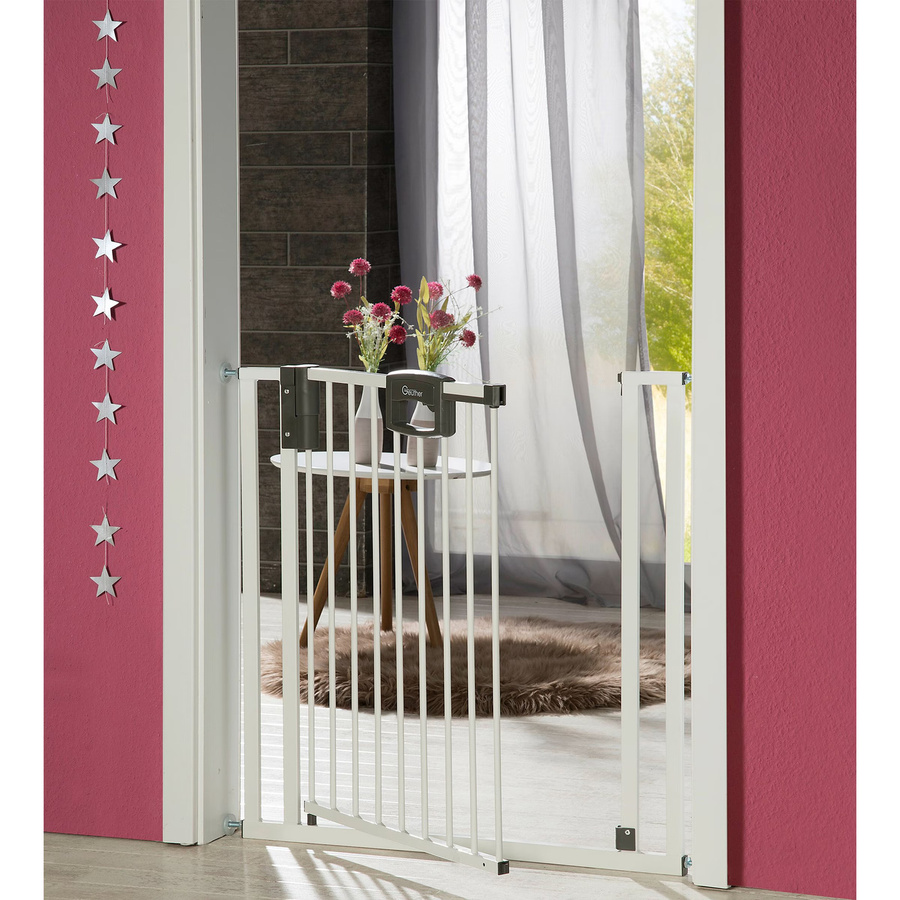Geuther Türschutzgitter Easylock Plus aus Metall für Türen und Treppen in Weiß oder Anthrazit, Breite: 80,5 cm - 88,5 cm - Bild 2