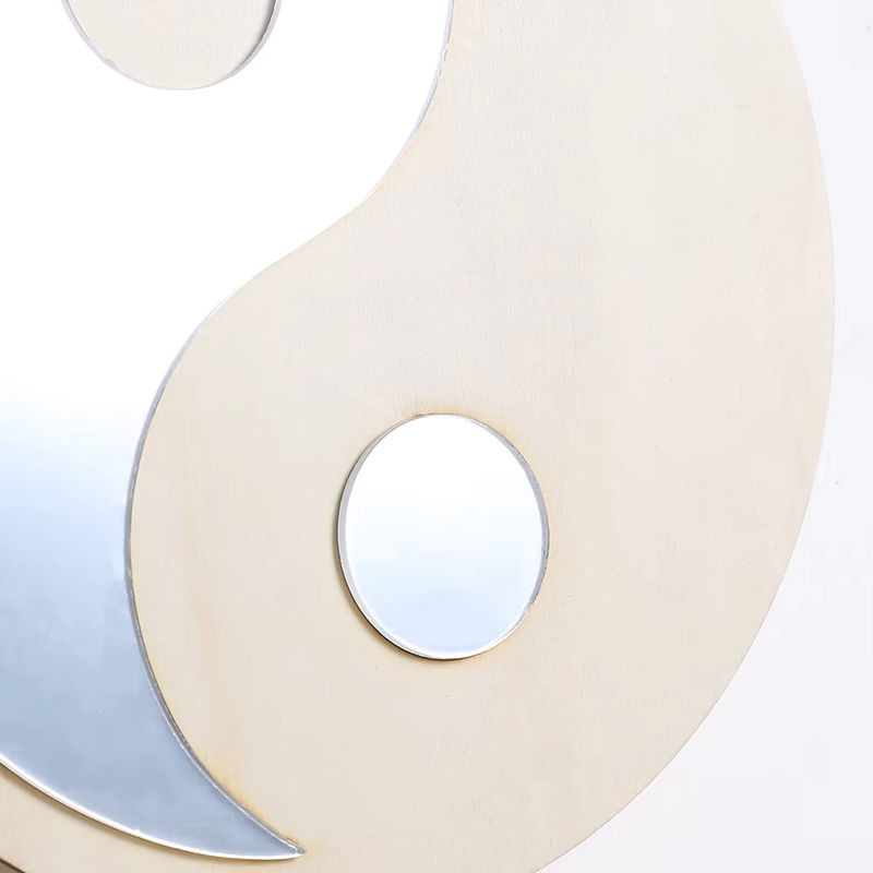 Boho Wandspiegel Yin Yang aus Holz in Beige für Wohnzimmer und Schlafzimmer - Bild 4