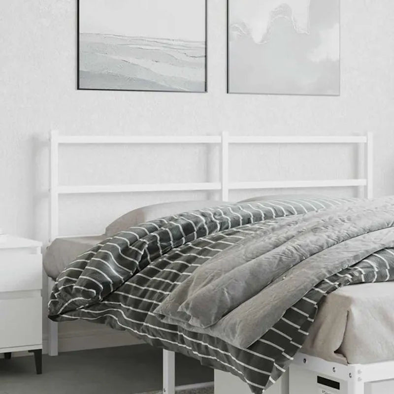 Vidaxl Metall-Kopfteil in Weiß im klassischen und minimalistischen Design, Breite: 160 cm - Bild 1