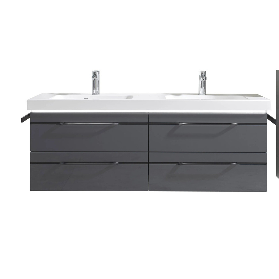 Pelipal Waschbeckenunterschrank Quantum 05 in Anthrazit Glossy, Breite: 144 cm, Tiefe: 48 cm - Bild 2