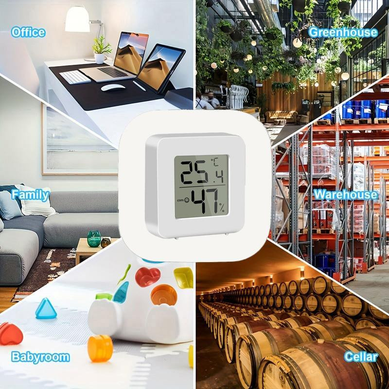 VAIKBY Set aus 2 Mini-LCD-Digitalthermometern und Hygrometern in Weiß (Celsius) - Bild 4