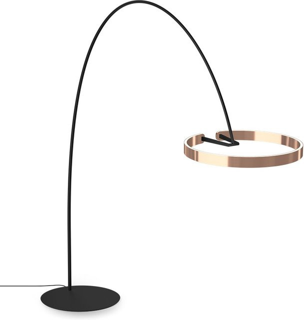 Occhio Mito Largo LED-Bogenleuchte in Schwarz Matt mit Rose Gold Kopf und dimmbarer x-tra warm LED (2200K - 3500K) - Bild 1