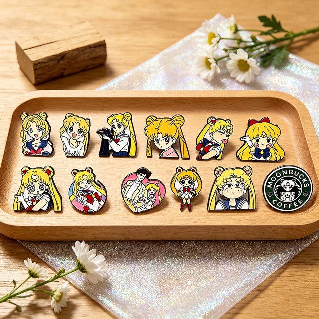 Bandai Mädchen-Emaille-Pins-Set, Metallbroschen, Kollektion - Bild 1