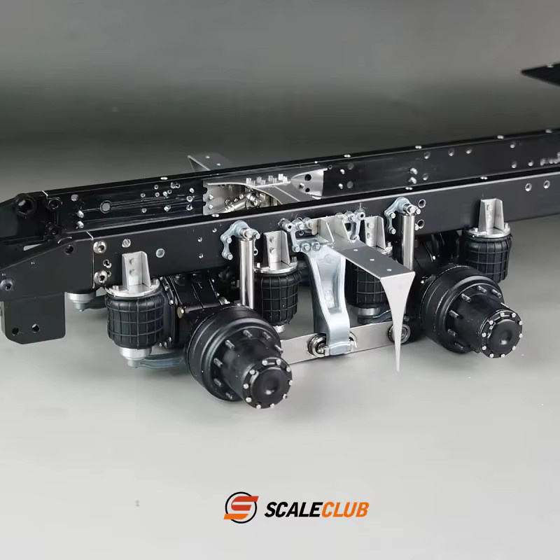Scaleclub LKW-Einzelhalterung, 1/14, Airbag-Hinterradaufhängungssystem, Metall, Schwarz - Bild 2