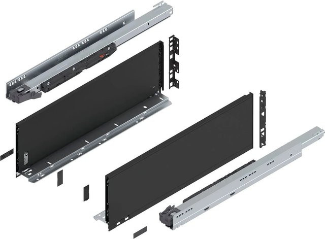 Blum Legrabox Pure Set Unterbau Schubladensystem mit Blumotion Soft-Close, Nennlänge: 550 mm, Tragkraft: 70 kg, Farbe: Carbonschwarz Matt - Bild 1