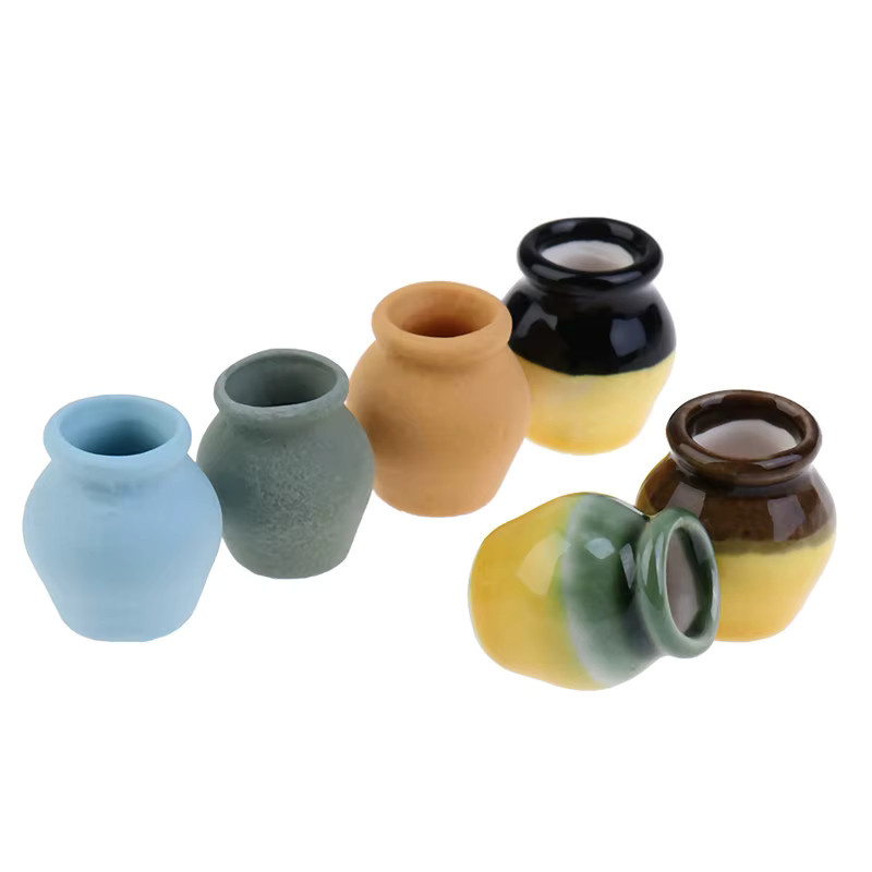 6-teiliges Set Puppenhaus Miniatur Porzellan Blumenvase, Zubehör - Bild 2