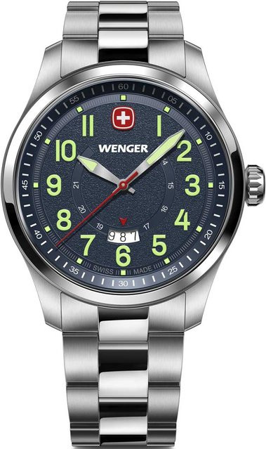 Wenger Herrenuhr Terragraph, Quarz, Edelstahl, Blau, 43 mm, 10 ATM - Bild 1