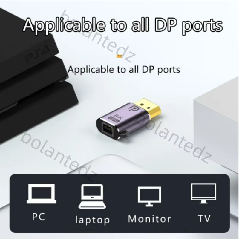 Bolantedz Mini DisplayPort auf DisplayPort 1.4 Adapter Konverter in Schwarz für 8K@60Hz und 4K@144Hz - Bild 4