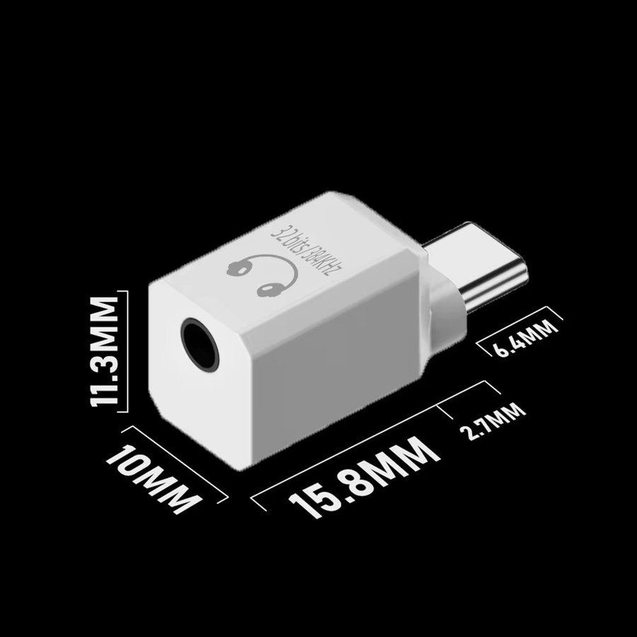 BSN USB-C auf 3,5 mm Kopfhöreranschluss-Konverter mit Hi-Res Audio Amp DAC 32Bit/384KHz Digitaler Audio-Adapter in Weiß - Bild 4
