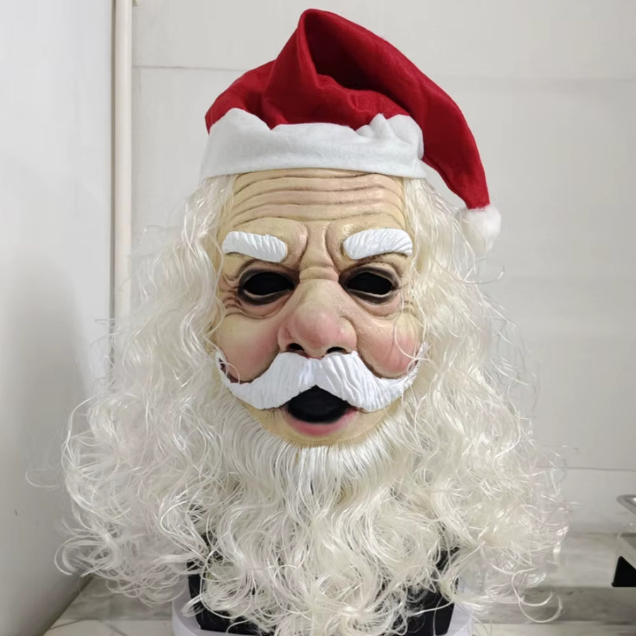 Weihnachtsmann-Maske, grünes Monster, Maske, Zubehör, Plüsch / Textil - Bild 2