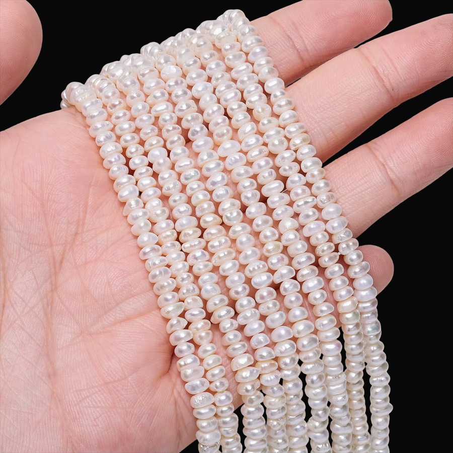 Armband, natürliche weiße Süßwasserperlen, 19,1 cm - Bild 5