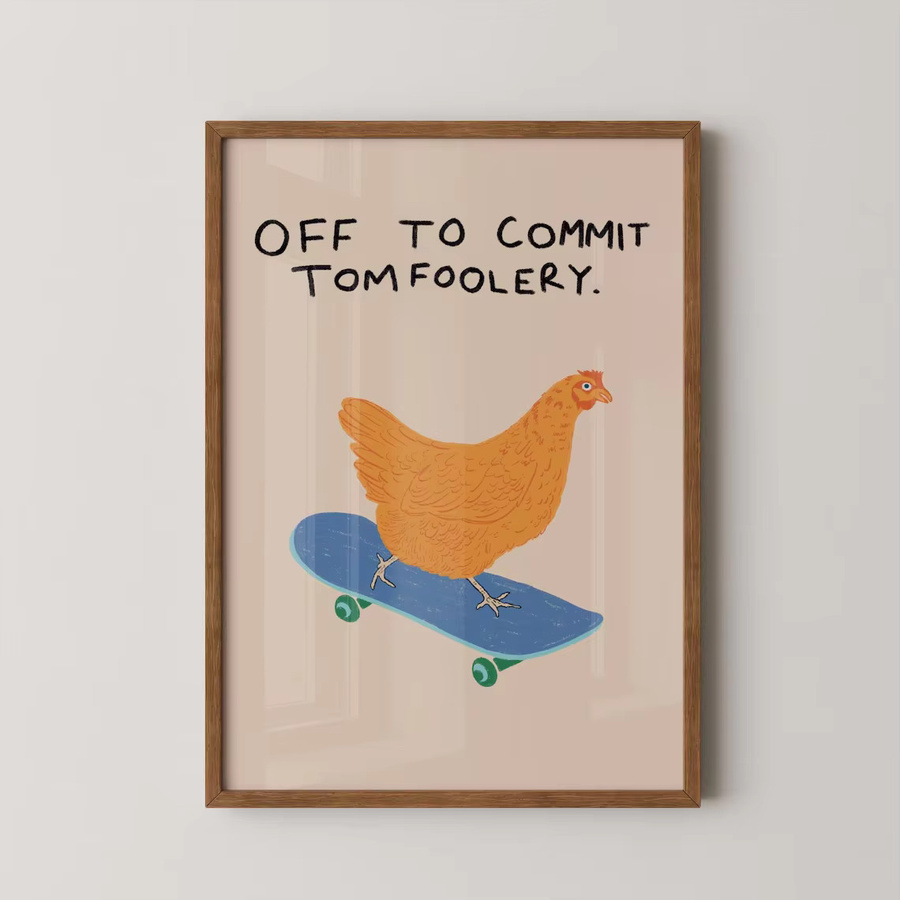 Huhn Wandkunst von Off to Commit Tomfoolery, lustiges Motiv als mehrfarbiger Paper Poster für deine Wanddekoration - Bild 2