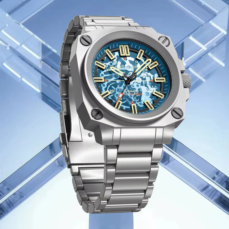 FeelNever Automatikuhr, Tourbillon, Edelstahl, Blau, Herren - Bild 2