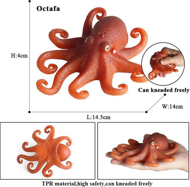 Oenux Meerestiere, Tintenfisch Kugelfisch Krabbe, Actionfiguren, ab 3 Jahre - Bild 1