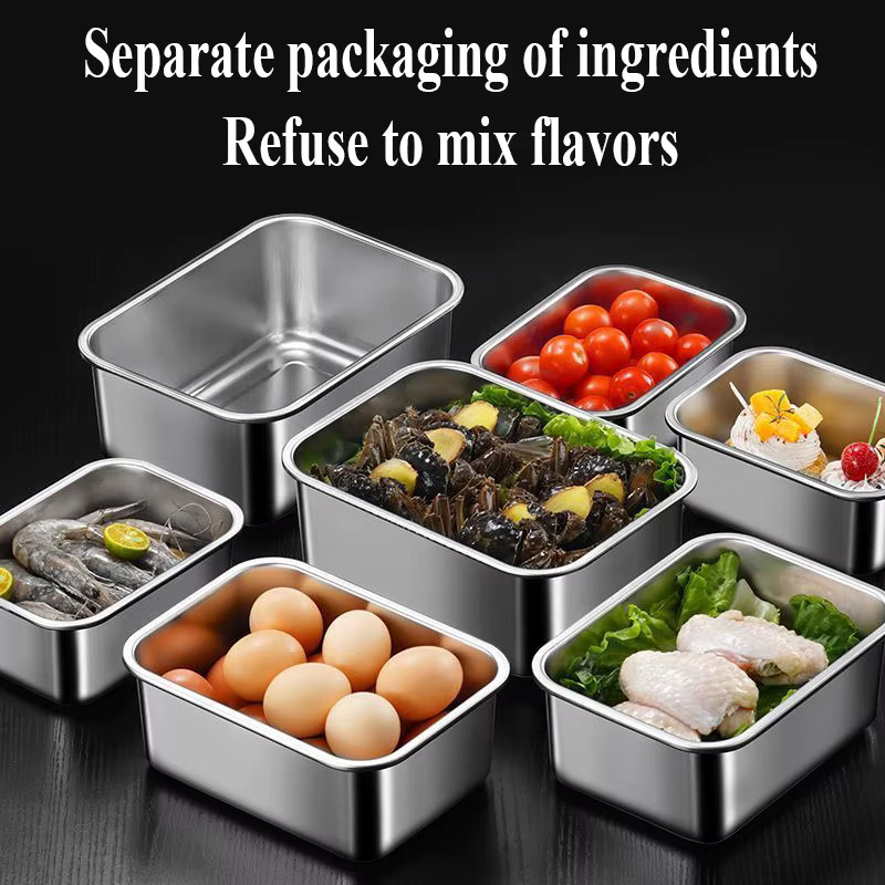 5-teiliges Edelstahl-Lebensmittelbehälter-Set in Silber, luftdichte und auslaufsichere Lunchboxen, BPA-frei und spülmaschinenfest - Bild 3