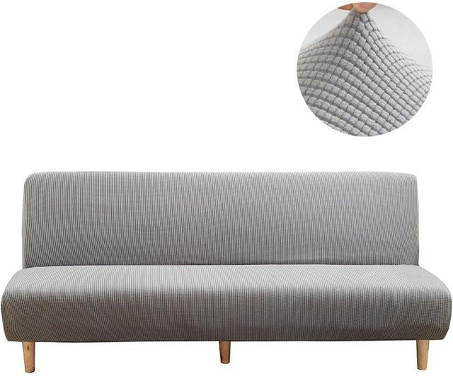 MKZOOM Jacquard Sofabettbezug aus elastischem Stretch-Material, grau, Breite: 120-150 cm - Bild 1