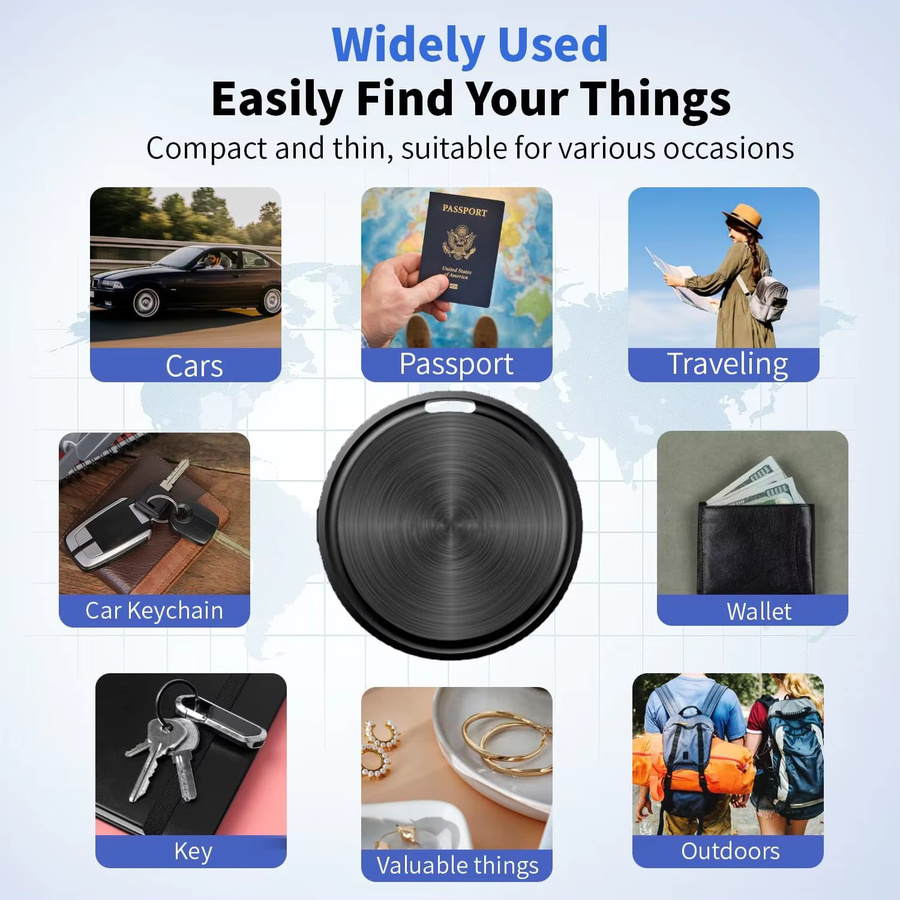 leapii Smart Tag Bluetooth Tracker in Schwarz für Apple Find My und Google Find Hub kompatibel mit Android und iOS zur Standortbestimmung von Haustieren und Autos - Bild 5