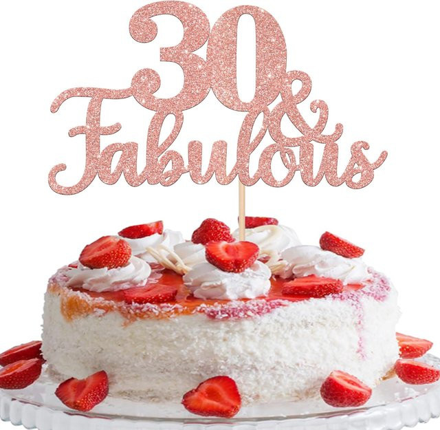 30 & Fabulous Cake Topper Roségold für deinen 30. Geburtstag als Kuchendekoration - Bild 1