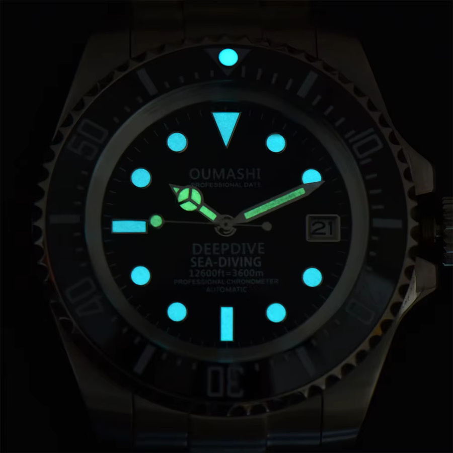 OUMASHI Armbanduhr Edelstahl, Automatik, 44 mm, Herren, Saphirglas - Bild 3