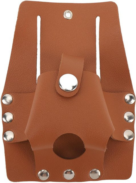 CosyHome Bandmaßhalter aus braunem PU-Leder mit Knopfverschluss und großer Kapazität als Werkzeugträger für den Gürtel - Bild 1