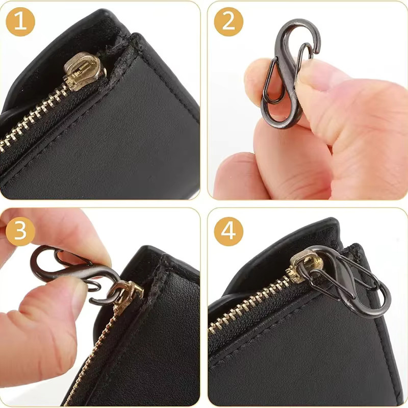 TYHS Craft Anti-Diebstahl Reißverschluss-Clips aus Metall in Gold, 5 oder 10 Stück Karabiner-Ersatz für Gepäck - Bild 4