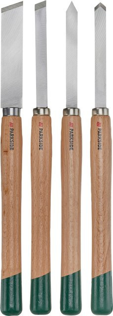Parkside Holzschnitzset aus Stahl mit Stechbeiteln und flachem Drechselmesser - Bild 1