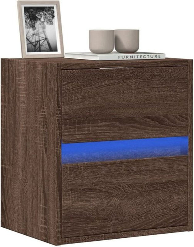 Vidaxl TV-Schrank mit LED-Beleuchtung in Braun, Modernes Design, B/T/H: 41 x 31 x 45 cm - Bild 1