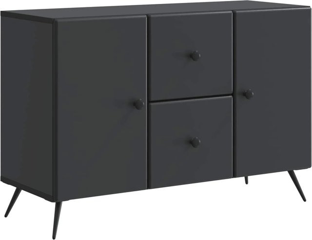 vidaXL Sideboard Modern Schwarz mit integrierter Beleuchtung, B/T/H: 89 x 34,5 x 60 cm - Bild 1