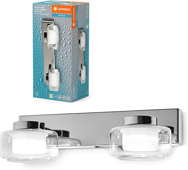 LEDVANCE ORBIS Flame Wand- und Deckenleuchte in Chrom mit LED, 11W, 700lm, einstellbare Farbtemperatur (3000/4000K), IP44 Schutzklasse - Bild 1