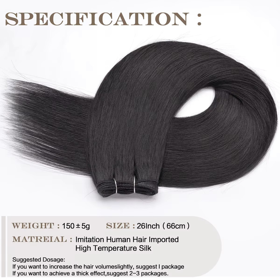 BUDABUDABUDA Haarverlängerung, synthetisch, glatt, Ombre, braun, 66 cm, Unisex - Bild 3