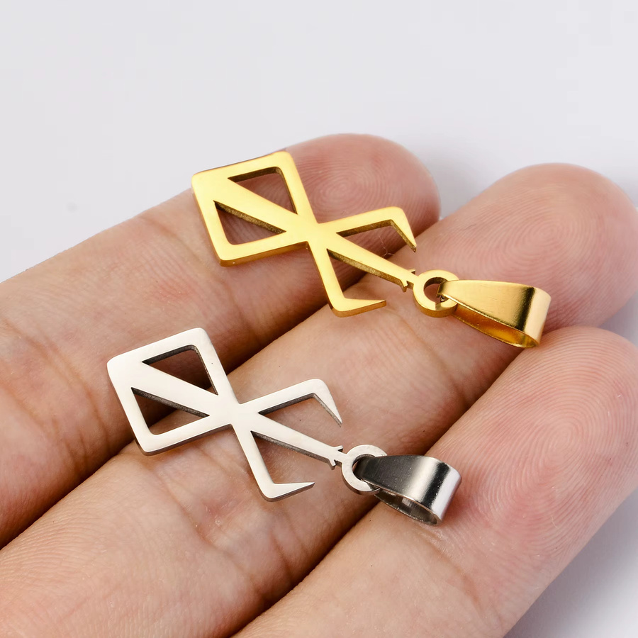 Anhänger Charms, Edelstahl, Schwert Logo, Unisex - Bild 3