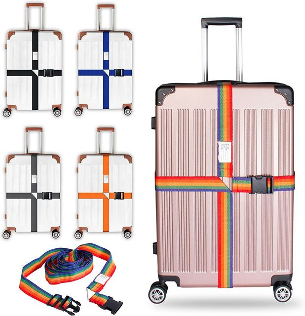 Einstellbarer Gepäckriemen im Regenbogen-Design für Koffer und Reisegepäck, Mehrfarbig - Bild 1