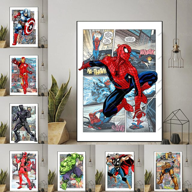 Beast Kingdom Marvel Avengers Diamant-Poster Wandkunst mit Spiderman und Iron Man für dein Kinderzimmer, Mehrfarbig - Bild 1