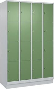 C+P Schließfachschrank Classic PLUS mit Sockel und 4 Abteilen, Farbe Grau und Resedagrün, B/T/H: 120 x 50 x 195 cm - Bild 1