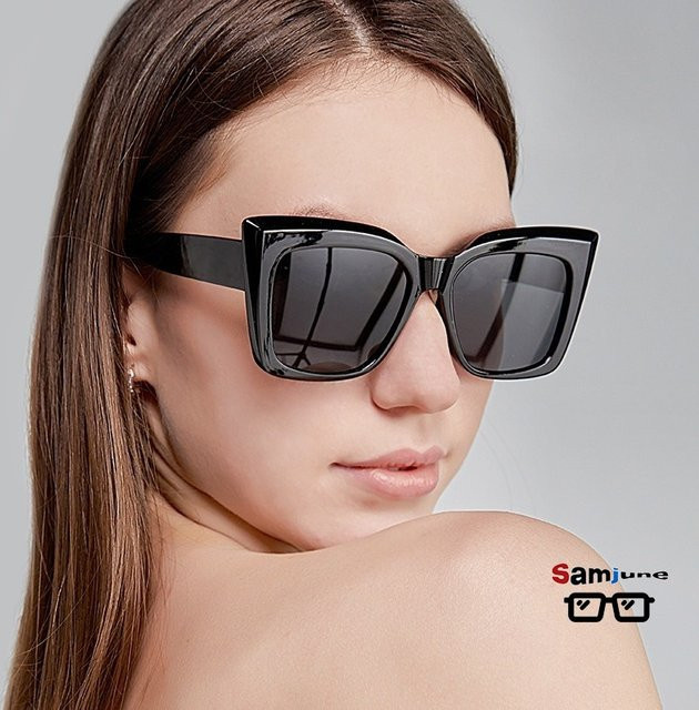 Samjune Cat-Eye Sonnenbrille, Vollrand, Kunststoff, Damen - Bild 1