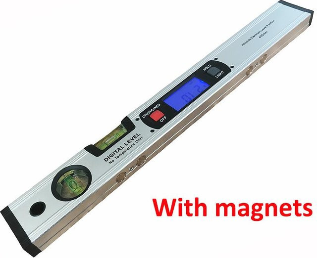 Digitaler Winkelmesser LEFavor als elektronische Wasserwaage und Neigungsmesser mit 360 Grad Funktion, Farbe: Silber, Länge: 400 mm - Bild 1
