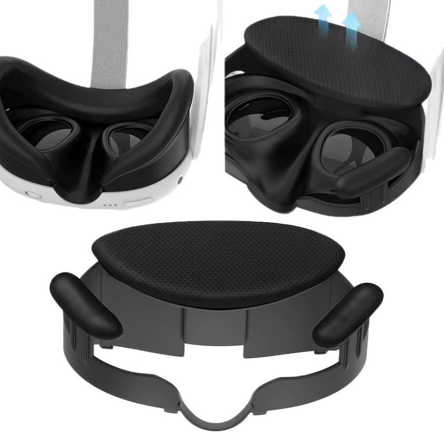Verbesserte Halterung und atmungsaktive Gesichtsmaske für Meta Quest 3 VR All-in-One-Gerät in Schwarz - Bild 3