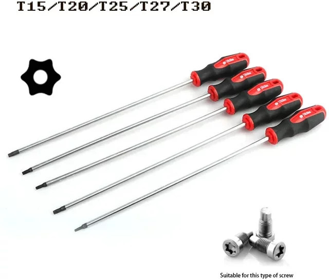 FATCOOL Torx-Magnetschraubendreher aus S2-Stahl mit Loch, extra lang, 40 cm, T15 T20 T25 T27 T30 für Heim- und Automobil-Reparatur - Bild 1