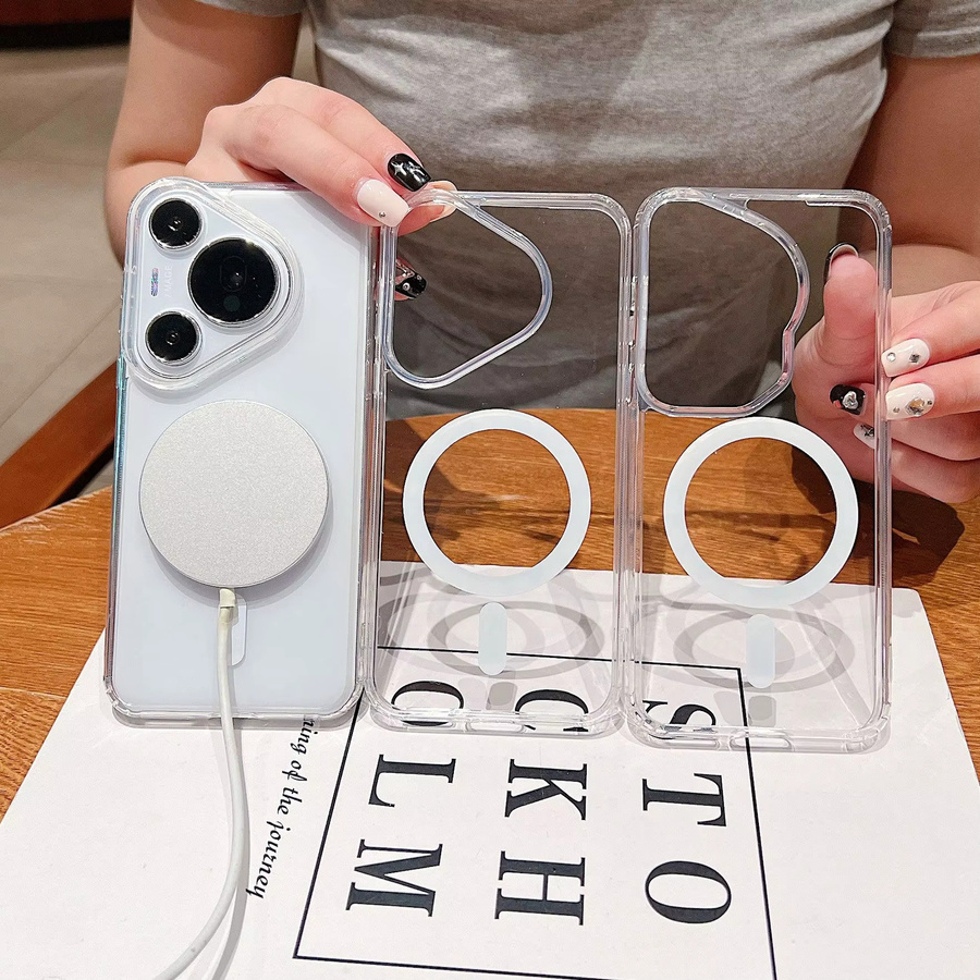 ZEAMAR Transparente Acryl-Magnethülle für MagSafe, stoßfeste und ultradünne Schutzhülle für Huawei Pura 70, P70 Ultra und Mate 60 Pro Plus - Bild 2