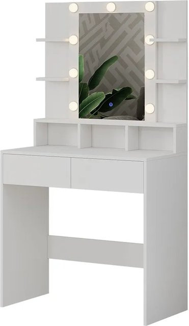 Vicco Schminktisch Taylor Weiß mit LED Spiegel modern B: 80 cm, H: 146,5 cm - Bild 2