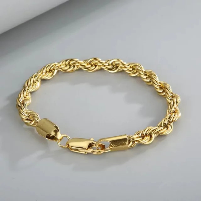QWWASD Kettenarmband 925 Silber, Gold, 20 cm, Unisex - Bild 1